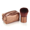 Mini PU Leather Bag Case Aluminum Handle Fiber Bristles Brush